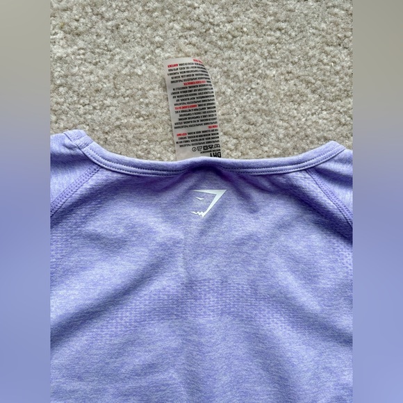 GYMSHARK VITAL SEAMLESS 2.0 LONG SLEEVE CROP TOP Lavendar size M - Picture 4 of 4